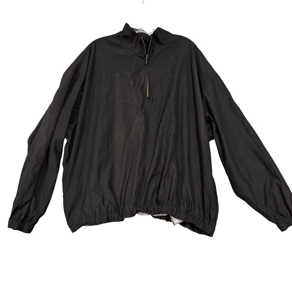 Eddie Bauer Golf Jacket Womens XXL Black Half Zip Windbreaker Pullover Mock Neck